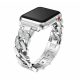 Apple Watch ezüst strasszköves csavart fém szíj 38/40/41/42 (series10)mm