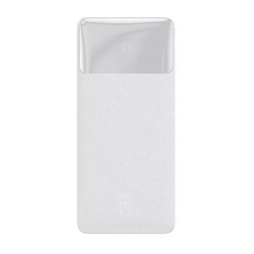 Baseus Bipow Powerbank - 2x USB, USB-C, Micro USB - 20000mAh 15W - fehér