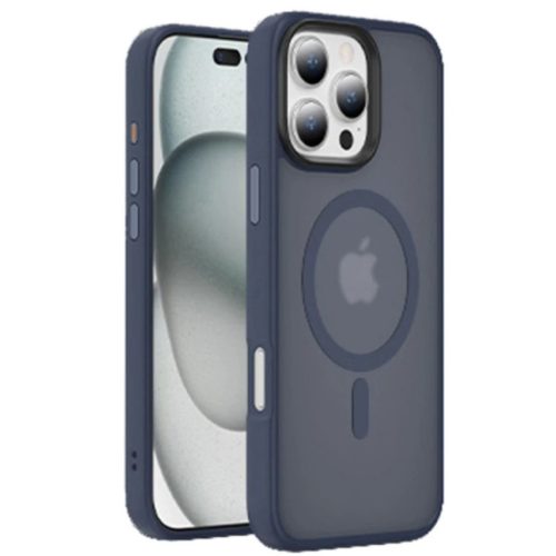 iPhone 16 Pro Max MagSafe sötétkék/átlátszó szilikon tok