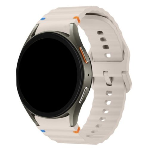 Android bézs hullámos szilikon óraszíj/ 20mm