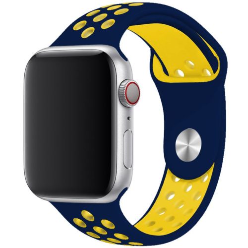 Apple Watch kék-sárga sport szilikon szíj 38/40/41/42 (series10)mm