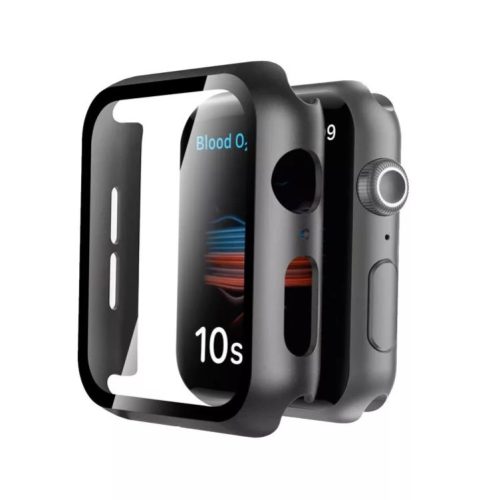 Apple Watch fekete védőtok edzett üveggel 46 mm