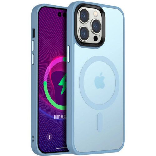 iPhone 13 Pro MagSafe világoskék/átlátszó szilikon tok