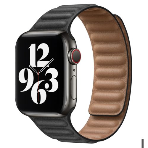 Apple Watch fekete bőr szíj 38/40/41/42 (series10)mm