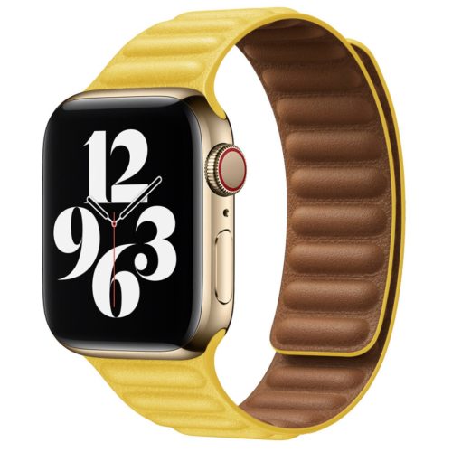 Apple Watch sárga bőr szíj 38/40/41/42 (series10)mm