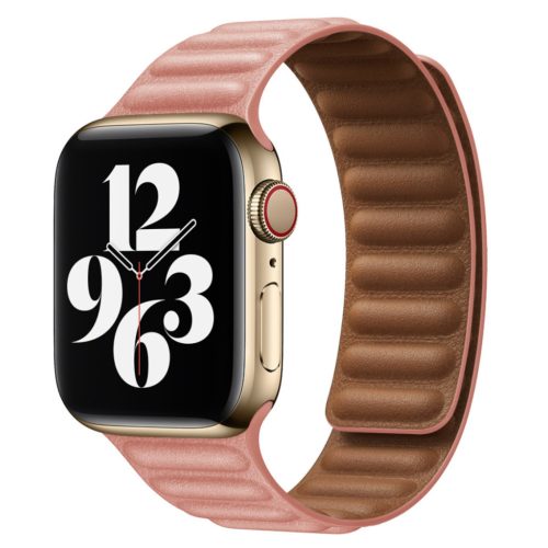 Apple Watch rózsaszín bőr szíj 42/44/45/46/49mm