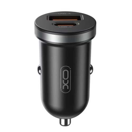 XO CC56 USB-A/USB-C autós gyorstöltő 30W - fekete