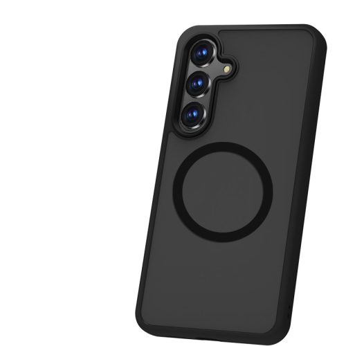 Samsung Galaxy S24 Plus mágneses fekete/átlátszó szilikon tok