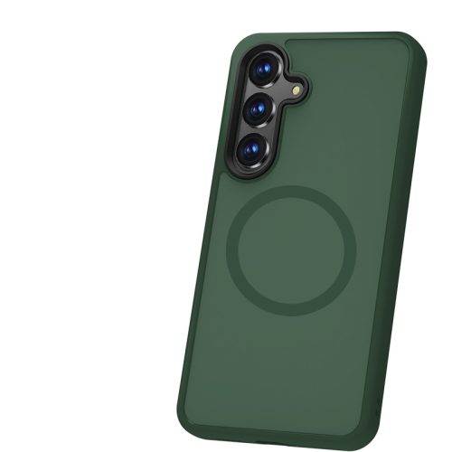 Samsung Galaxy S24 Plus mágneses zöld/átlátszó szilikon tok