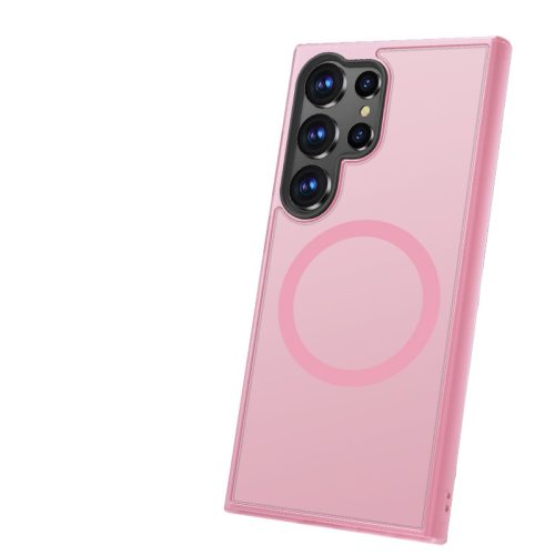 Samsung Galaxy S24 Ultra mágneses rózsaszín/átlátszó szilikon tok