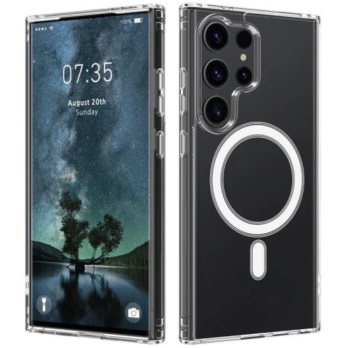 Samsung Galaxy S24 Ultra mágneses átlátszó szilikon tok 